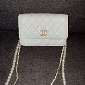 Ivory Quilted Crossbody Bag